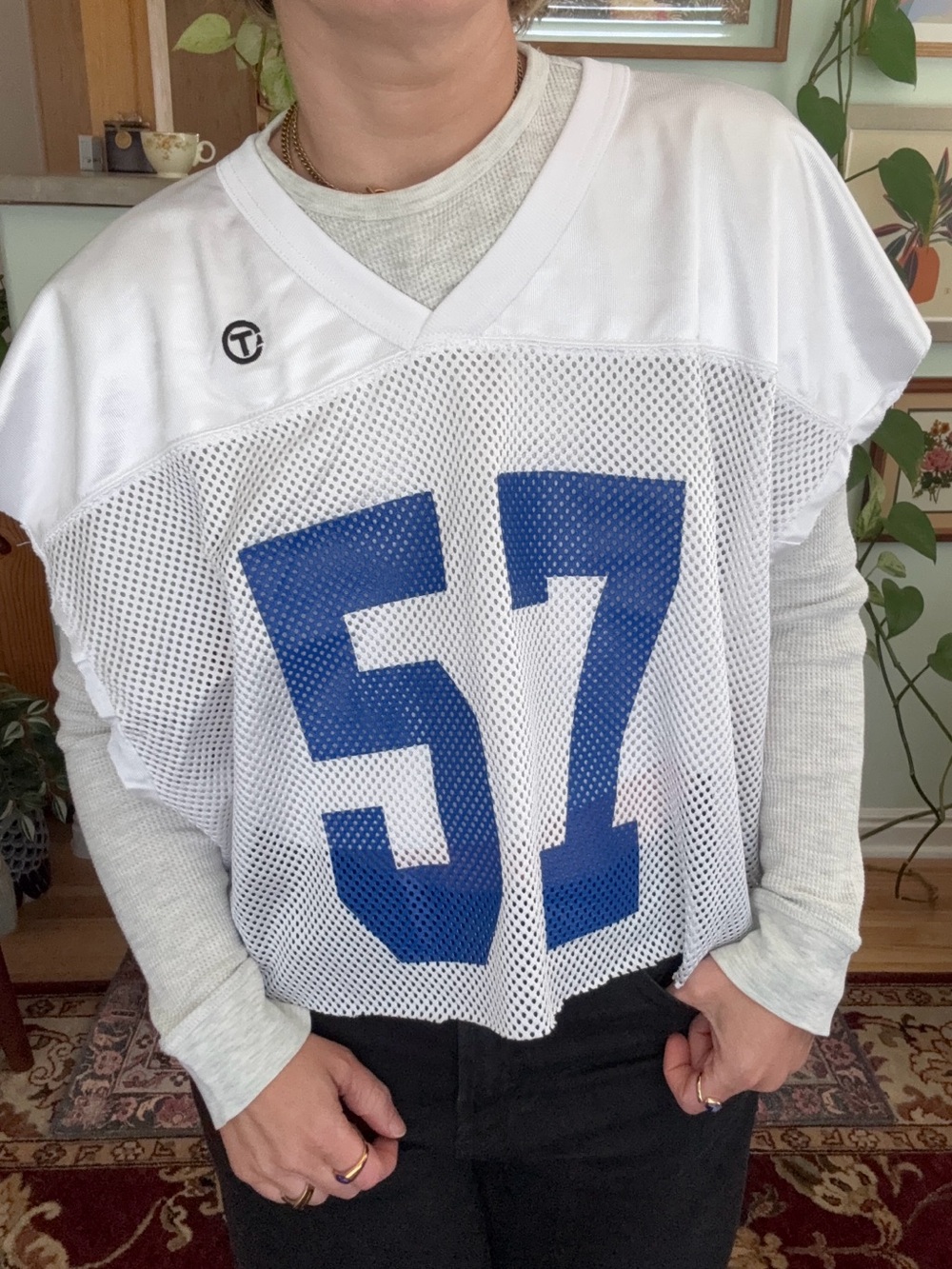 white mesh football jersey